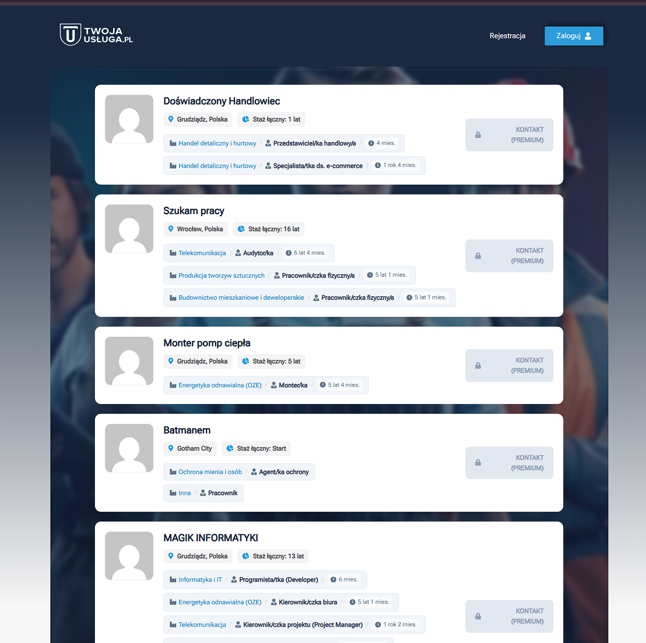 Wyszukiwarka ofert pracy na portalu zleceń — Strefa Kandydatów TwojaUsługa.pl