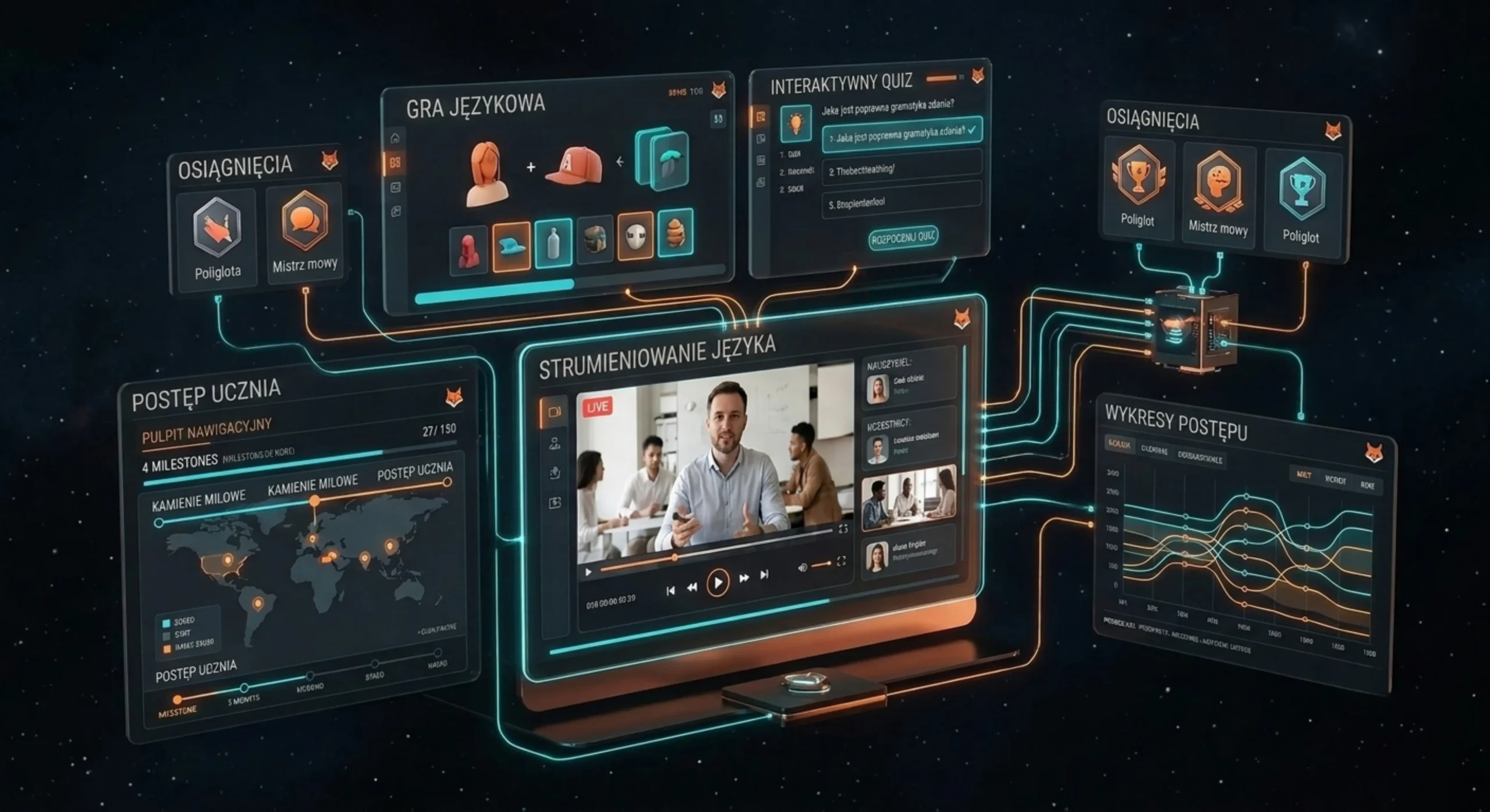 Platforma e-learningowa — kursy, wideo, ćwiczenia interaktywne i panel lektora